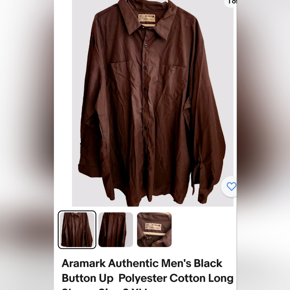 Aramark Authentic Men's 3XLL Button Up  Polyester Men's Shirt